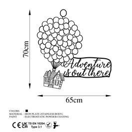 Wallity Adventure Is Out There Escultura de Pared Negra